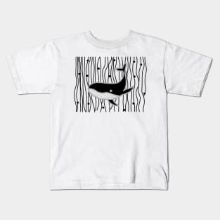 Whale - Black Kids T-Shirt